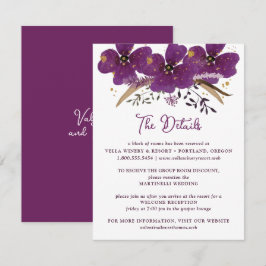 Information om Lila av chic Watercolor Flowers Car Inbjudningar