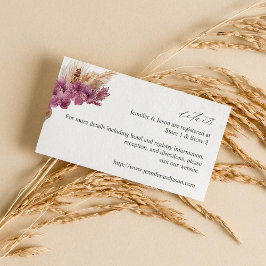 Information om lila Blommigt Boho Tilläggskort