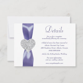 Information om lila Blue Diamond Heart-hölje Inbjudningar