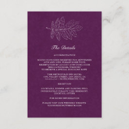 Information om Lila Modern Botaniskt Bröllop Tilläggskort