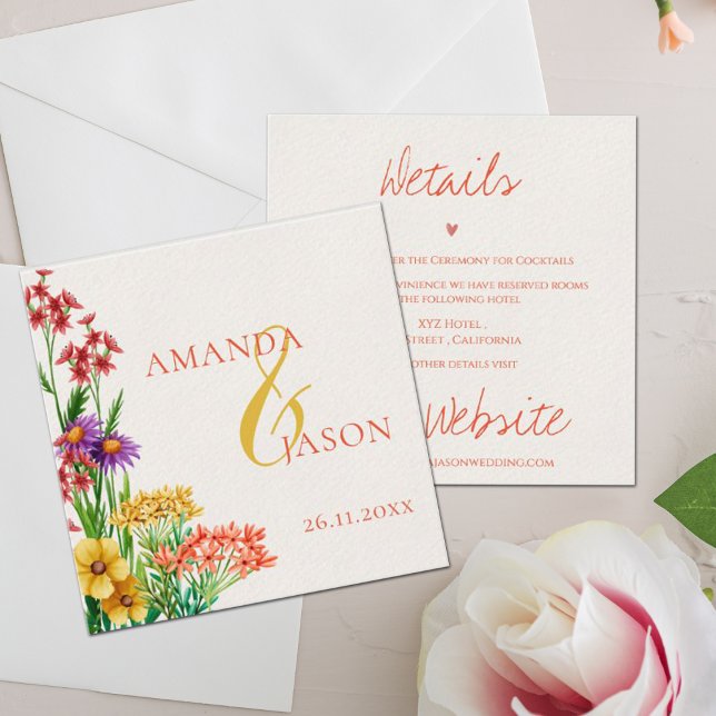 Information om lila Orange Wildblomme Blommigt Brö Tilläggskort (Skapare uppladdad)