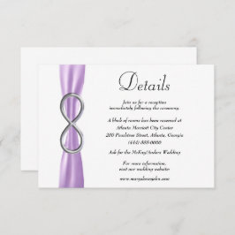 Information om lila Ribbon Silver Infinity Bröllop Tilläggskort