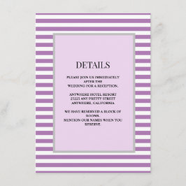 Information om lila/vit Rand Bröllop Tilläggskort