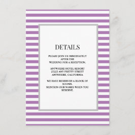 Information om lila/vit Rand Bröllop Tilläggskort