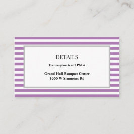 Information om lila/vit Rand Bröllop Tilläggskort