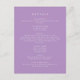 Information om Lilac-koordinat för elegant Tilläggskort