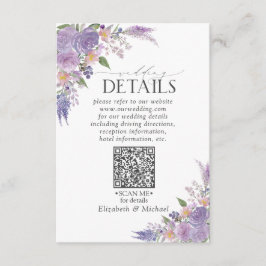 Information om Lilac Lavender Mauve Blommigt QRCod Tilläggskort
