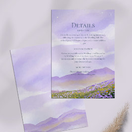 Information om Lilac Night Himlar berg Meadow Bröl Inbjudningar