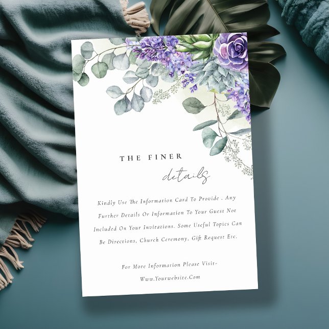 Information om Lilac Succulent Eucalyptus Foliage  Tilläggskort (Skapare uppladdad)