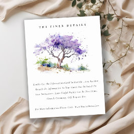Information om Lilac Watercolor Jacaranda Träd Brö Tilläggskort