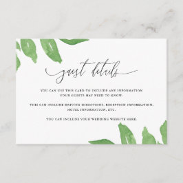 Information om Lush Greenery och Blooms Bröllop Gu Tilläggskort