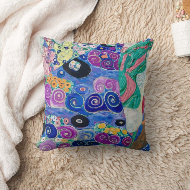 Information om Maiden av Gustav Klimt Kudde (Filt)