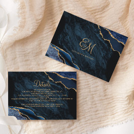 Information om marble Bröllop i marble Blue Guld A Tilläggskort