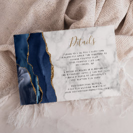 Information om marble Navy Blue Guld Agate Marble Tilläggskort