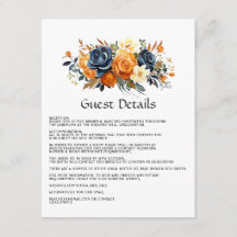 Information om marin och Orange Blommigt Bröllop G