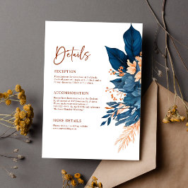 Information om marinblå modern Elegant Blommigt Br Tilläggskort