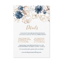 Information om marinblått och guld ro Bröllop