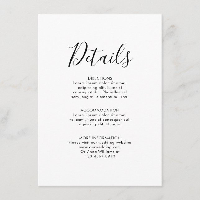 Information om marinblått  Rosa ros Boho Bröllop Tilläggskort (Framsida)