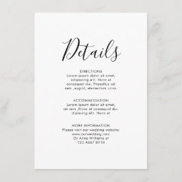 Information om marinblått  Rosa ros Boho Bröllop Tilläggskort