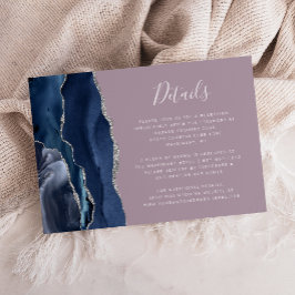 Information om marinblått Silver Agate Mauve Bröll Tilläggskort