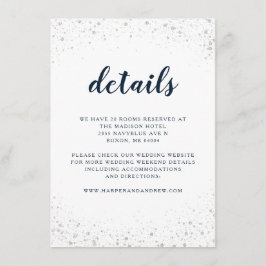 Information om marinblått Silver Bröllop Tilläggskort