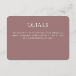 Information om Mauve Typography Curved Bröllop Tilläggskort