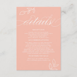 Information om Melon Rosa Minimum Löv QR Code Bröl Tilläggskort