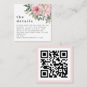 Information om MINI Blommigtar QR-kod Bröllop Tilläggskort