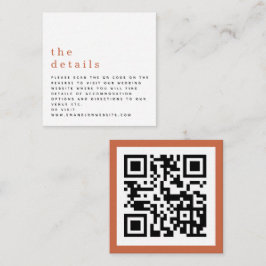 Information om MINI QR-koden Terracotta Bröllop Tilläggskort