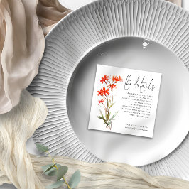 Information om MINI Red Wildblommor Bröllop Tilläggskort