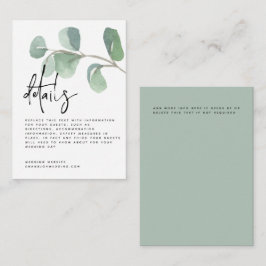Information om MINI Script Grönt Eucalyptus Bröllo Tilläggskort