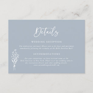 Information om Minimailist Bouquet Dusty Blue Bröl Tilläggskort