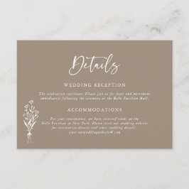 Information om minimal Blommigt om Bouquet Taupe B Tilläggskort