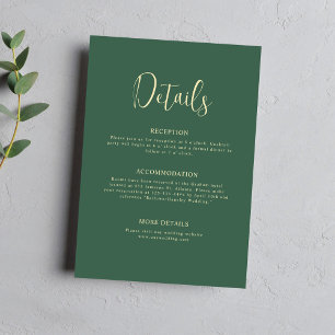 Information om minimal Elegant bröllop-Grönt för s Tilläggskort