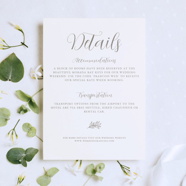 Information om minimal Elegant i Bröllop med skrip Tilläggskort (Skapare uppladdad)