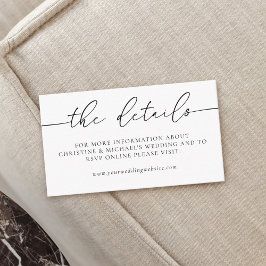 Information om minimal Elegant-kalligrafi Bröllop Tilläggskort