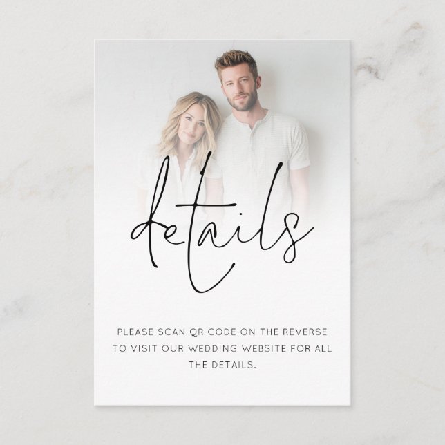 Information om minimal fotoöverlagring QR-kod Bröl Tilläggskort (Framsida)