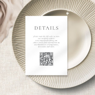 Information om minimal Grått-text QR-kod Bröllop Tilläggskort