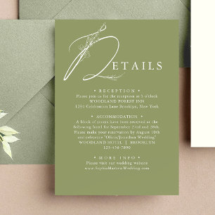 Information om minimal Greenery Moss Grönt Blommig Tilläggskort