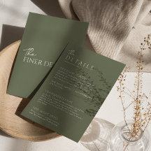 Information om minimal Grönt Boho Unik Bröllop