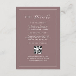 Information om minimal Lila Bröllop Infoga QR-kod Tilläggskort