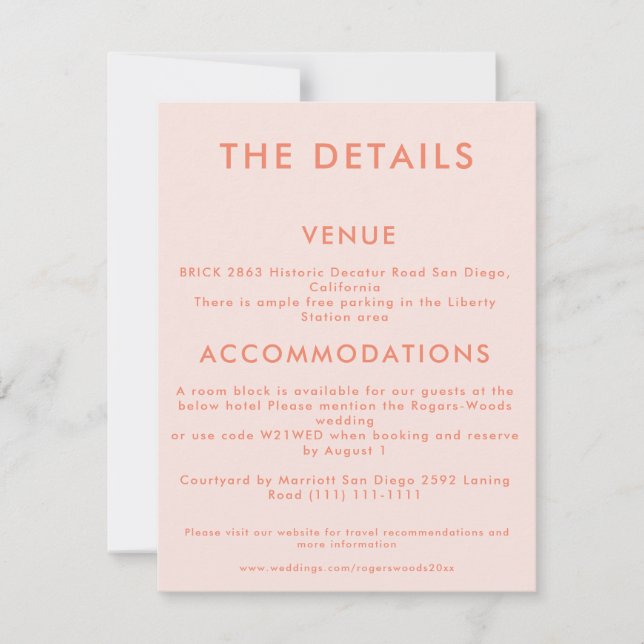 Information om minimal Teal Bröllop-inbjudan Inbjudningar (Framsida)