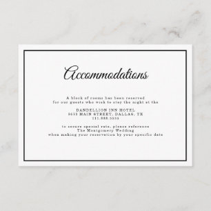 Information om minimal vit Bröllop-Elegant med enk Tilläggskort