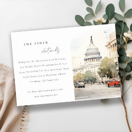 Information om minimal Watercolor Bröllop i Washin Tilläggskort