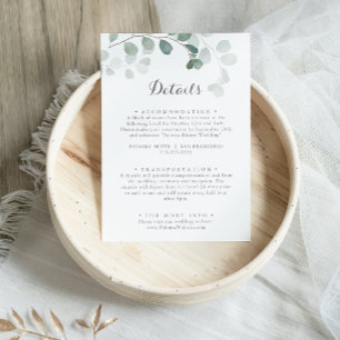 Information om minimalist Greenery Eucalyptus Bröl Tilläggskort