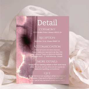Information om minimalist Mauve Dusty Ro bröllop Tilläggskort