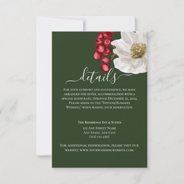 Information om minimalistisk Grönt och Berry Blomm (Framsida)