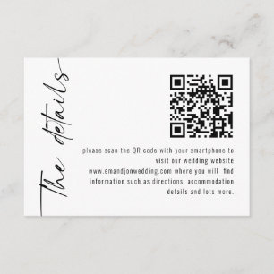 Information om minimalistisk kalligrafi QR-kod Brö Tilläggskort