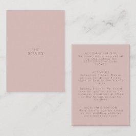 Information om minimalistisk modern Dusty Bröllop Tilläggskort