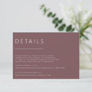 Information om minimalistisk Mörk Ro Bröllop Inbjudningar